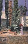 Marsal, Mariano Fortuny y Garden of Fortuny's House (nn02) oil